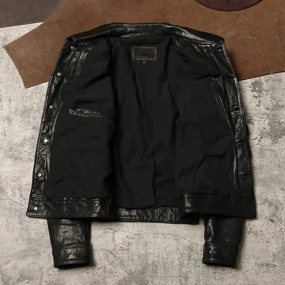 Men's and Women's Leather Jackets, Washed Vegetable Tanned Sheepskin Jackets, 507 Cargo Denim Leather Jackets Tailor Brando