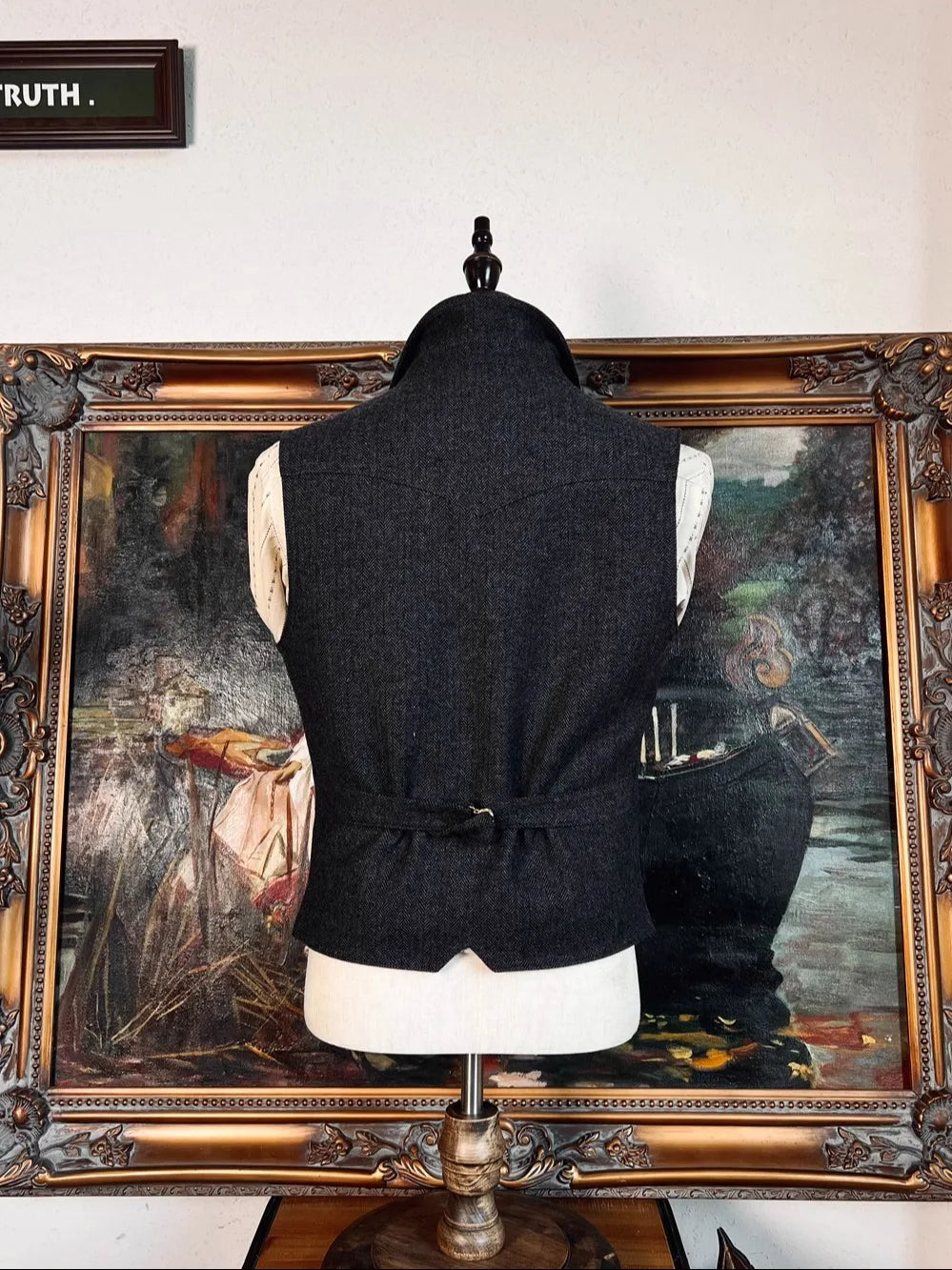 Tailor Brando Classic Herringbone Tweed Vest American Vintage Western Style Men's Slim Fit Vest