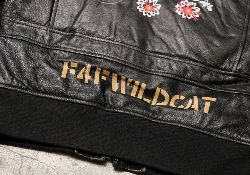 Tailor Brando Philly Cat Flight Suit Goat Leather Jacket Winter Plus Size Men's Cotton American G1 Airman Genuine Leather Jacket