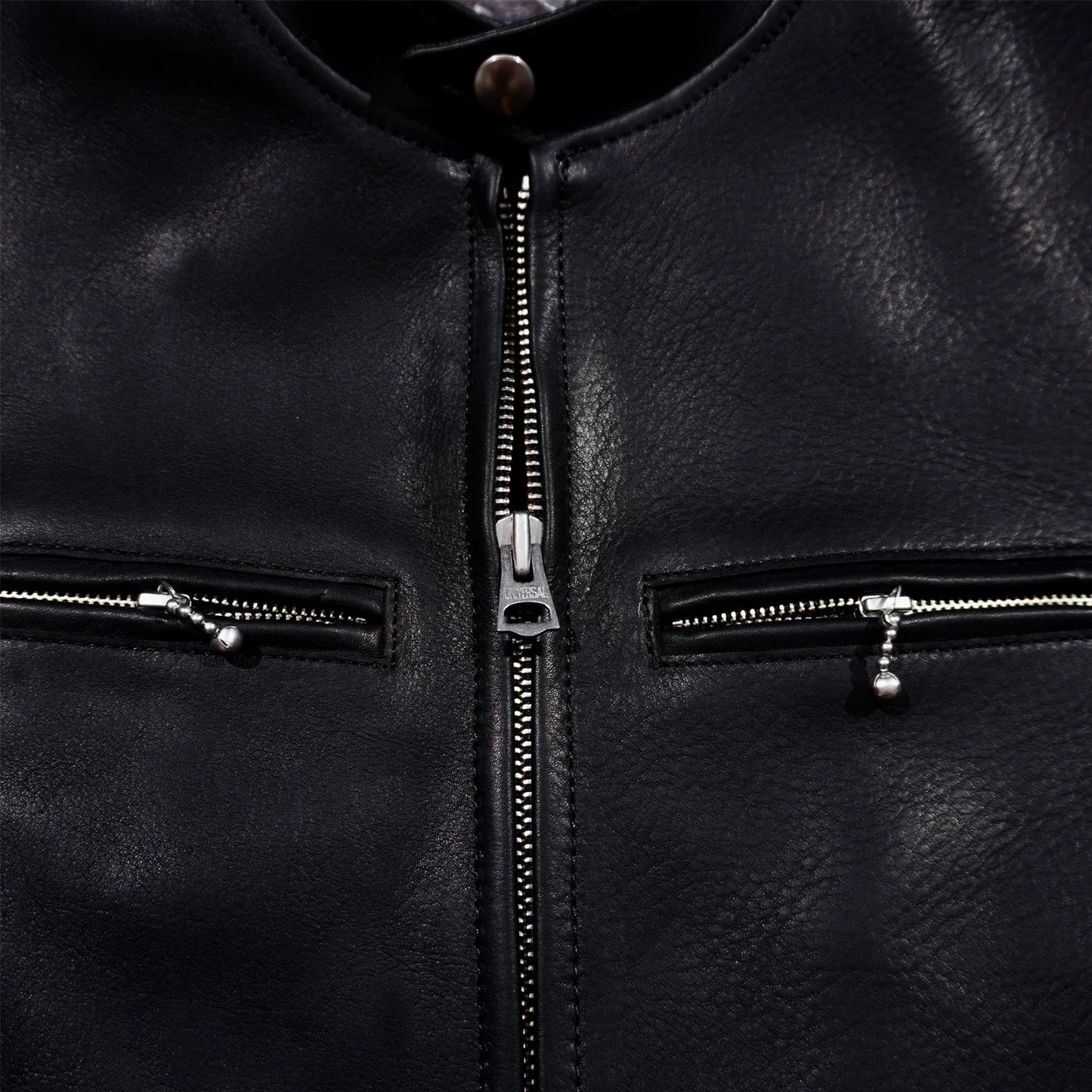 2.0 Thick and Heavy J100 Holven Horween1930S Full Grain Cowhide Leather Men's Motorcycle Short Stand Collar.