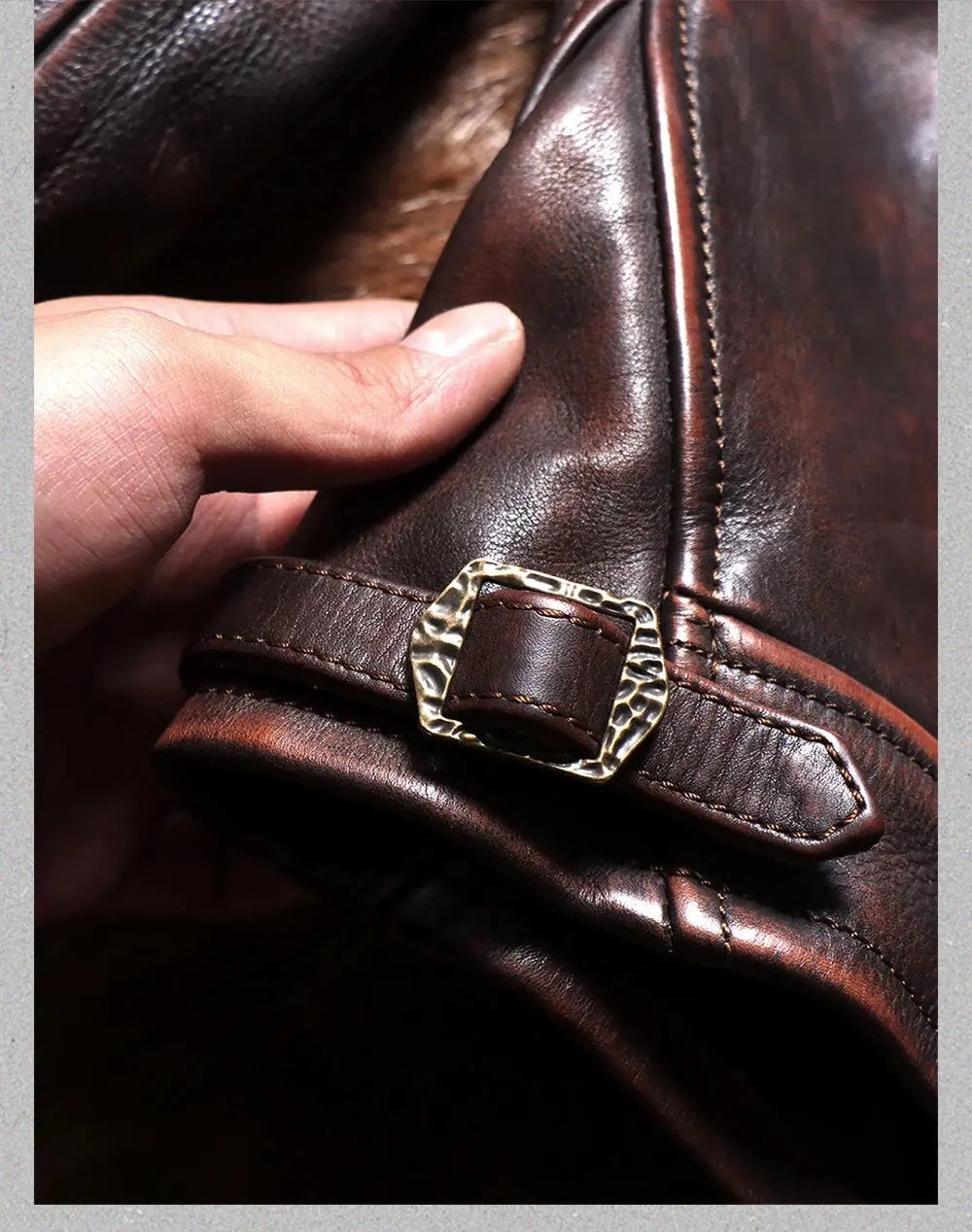 Tailor Brando Heavy Hand-washed Vegetable Tanned Tea Core Cowhide Mendoza American Vintage Genuine Leather Jacket Tailor Brando