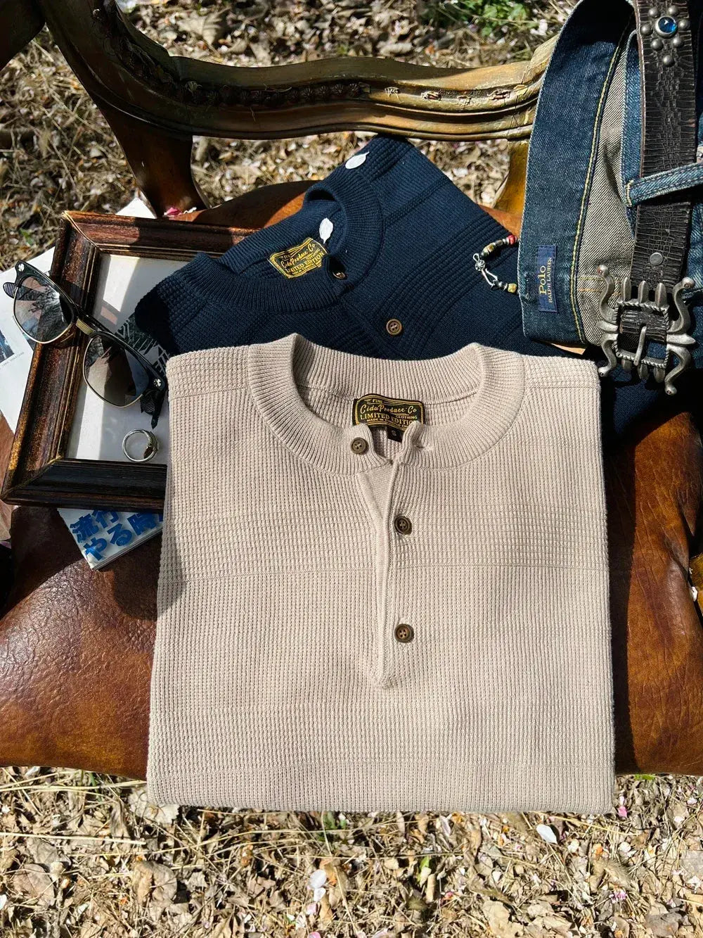 Tailor Brando American Vintage Heavyweight Cotton Heavy KNeck Sleeve MensT-Shirt Tailor Brando