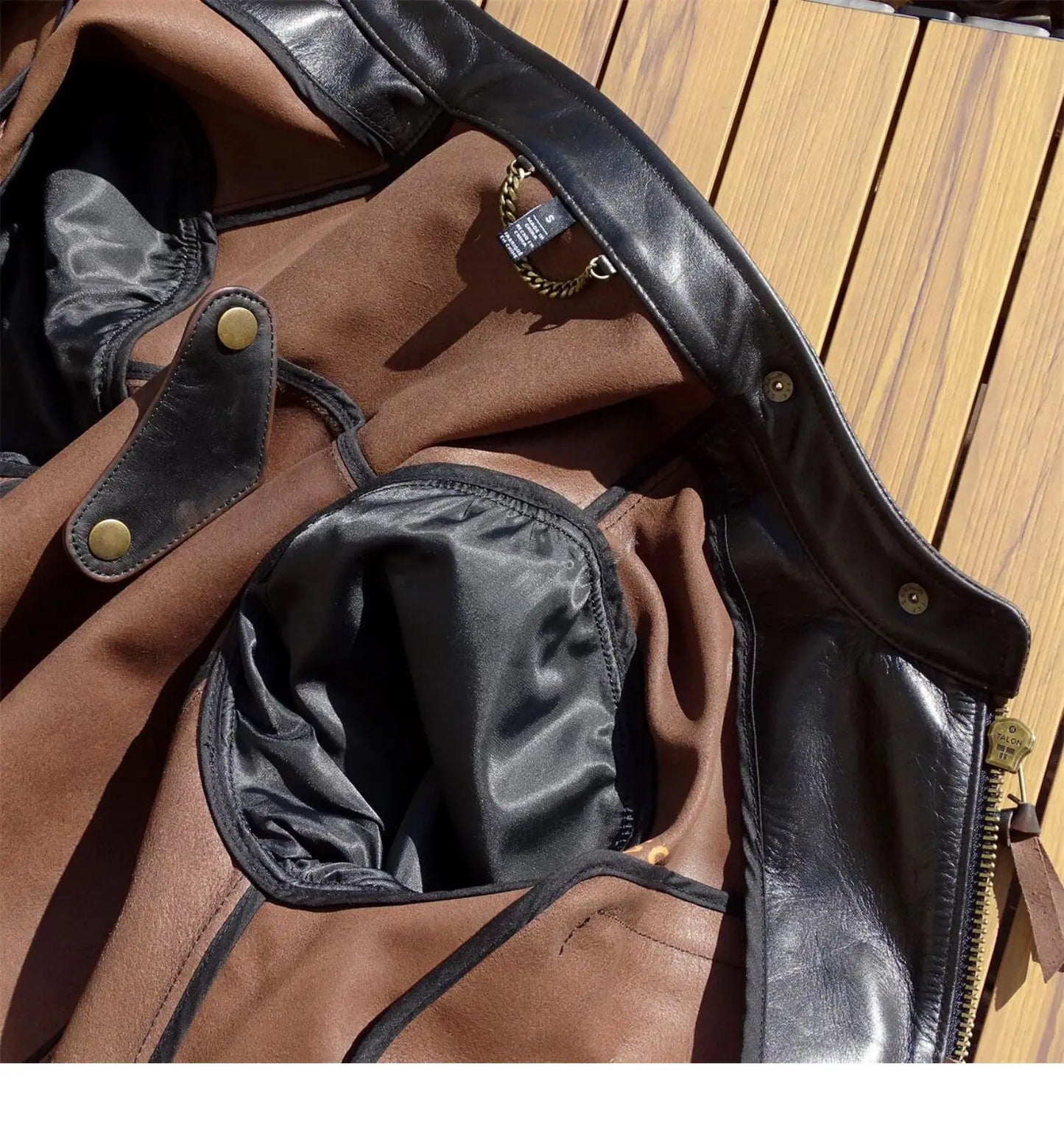 Tailor Brando Full Grain Vegetable Tanned Tea Core Horsehide Unlined Men's J100 Vintage Genuine Leather Biker Jacket