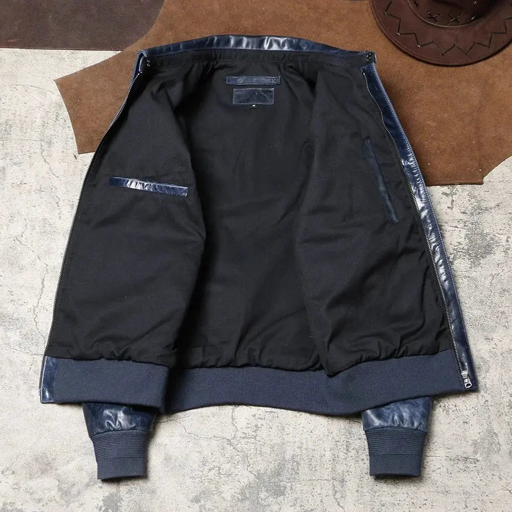 The Great Escape A2 Leather Jacket Soft Batik Cowhide Leather Jacket Vintage Lapel Men's and Women's Leather Flight Suit Jacket Tailor Brando