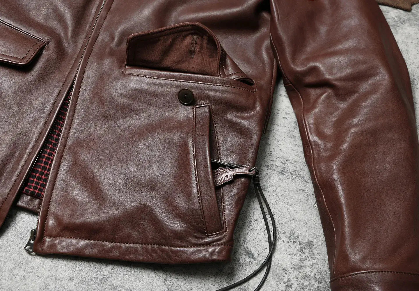 Tailor Brando Batik Uncoated Sheepskin Men's Classic Newsboy Retro Genuine Leather Biker Jacket Tailor Brando