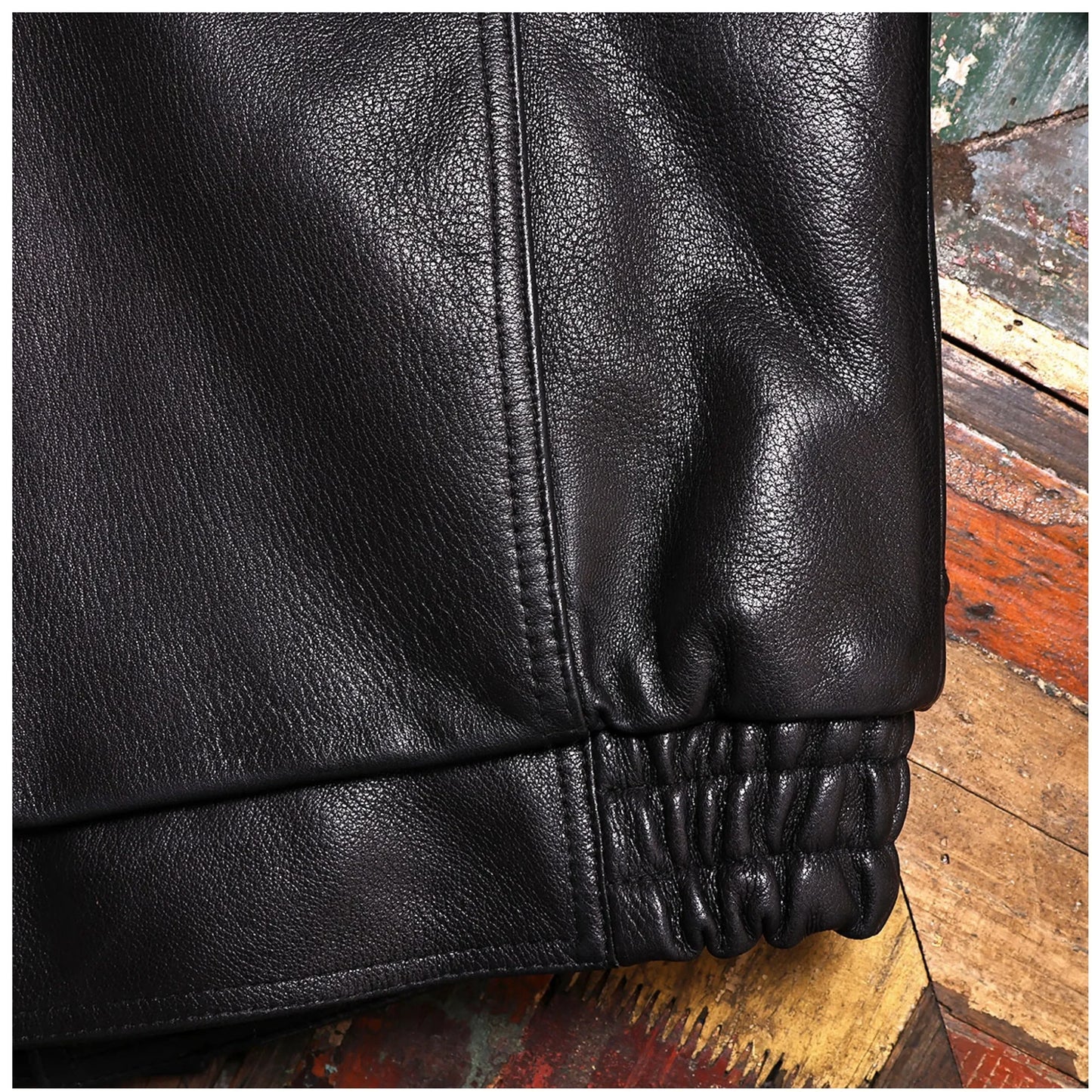 Tailor Brando Water Dyed Goatskin Men's Vintage Casual Loose Fit Genuine Leather Jacket