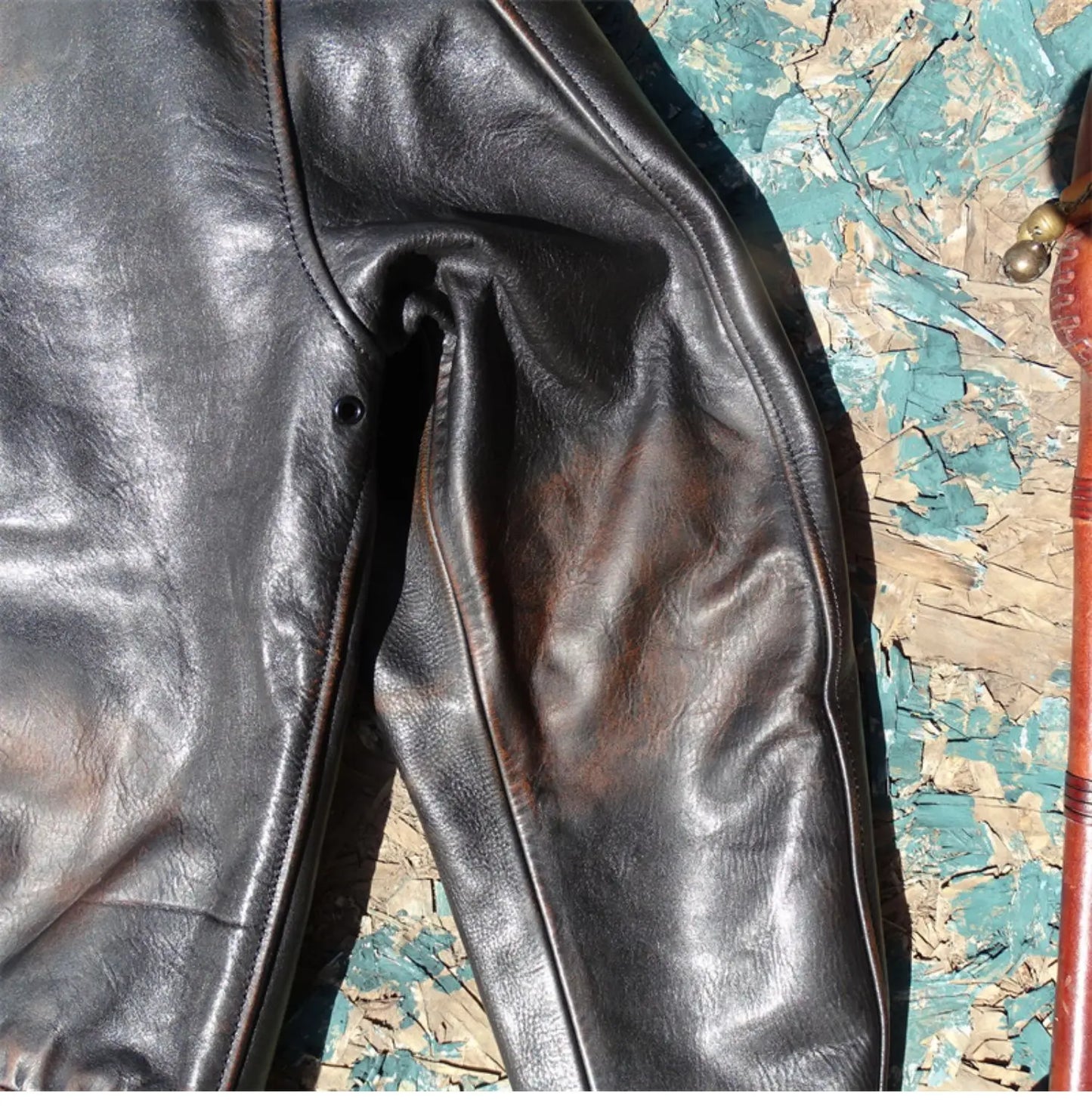 Eastman Escape A2 Edition Flight Suit Yellow Tea Rubbing Color Old Horseskin Leather Leather Jacket Men's Short Leather Jacket