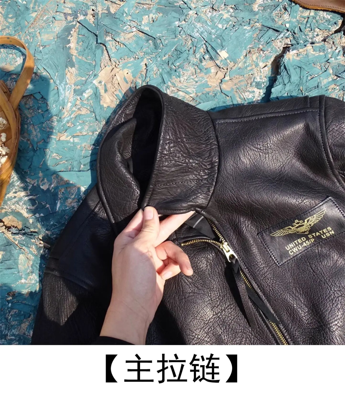 Wild Goat Skin! Imported Luxury Matte Coarse Textured Wild Goat Leather 45P Loose European Version Flight Suit