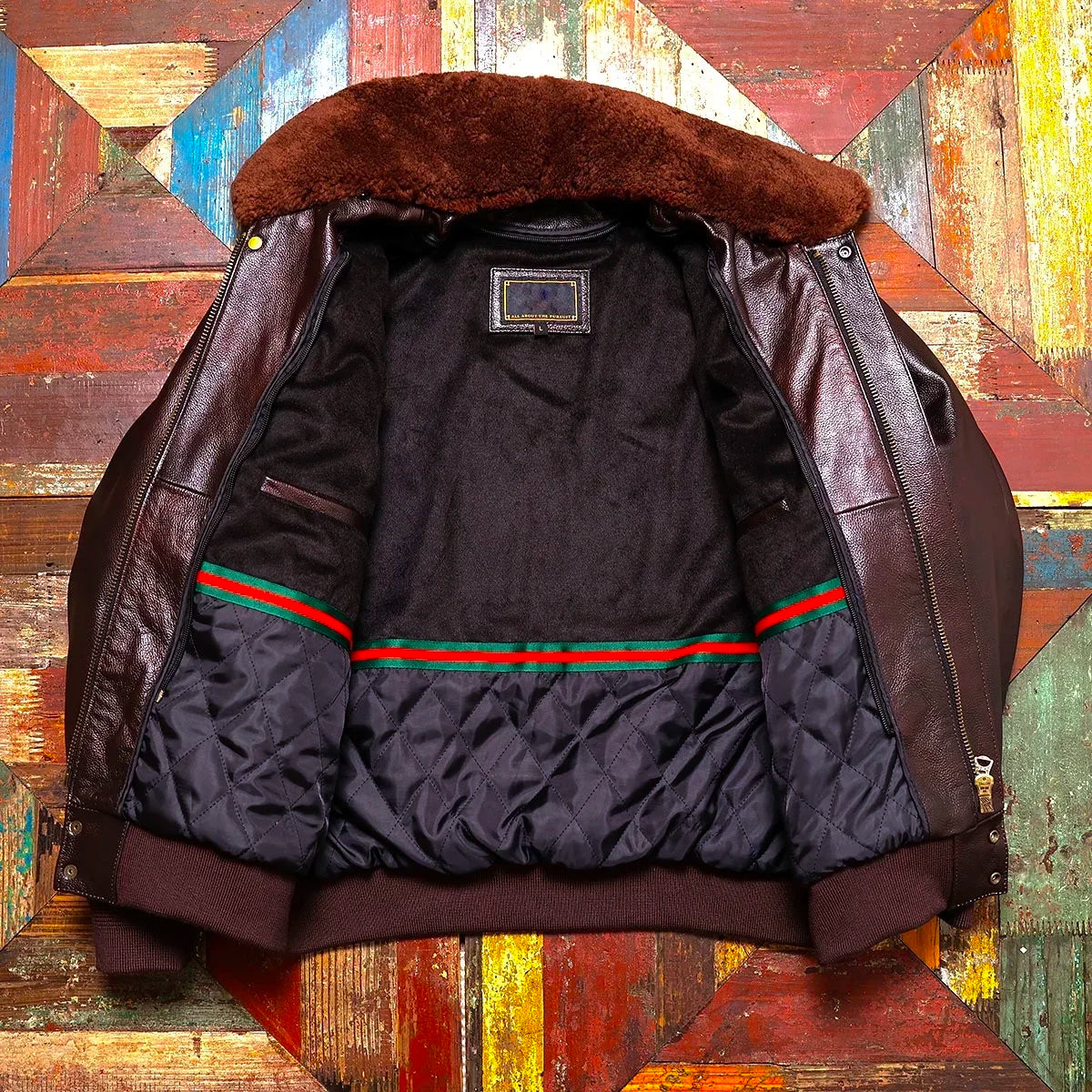 Tailor Brando Italian Head Layer Cowhide Men's Retro Loose Version Winter Cotton Warm Retro Short Genuine Leather Jacket