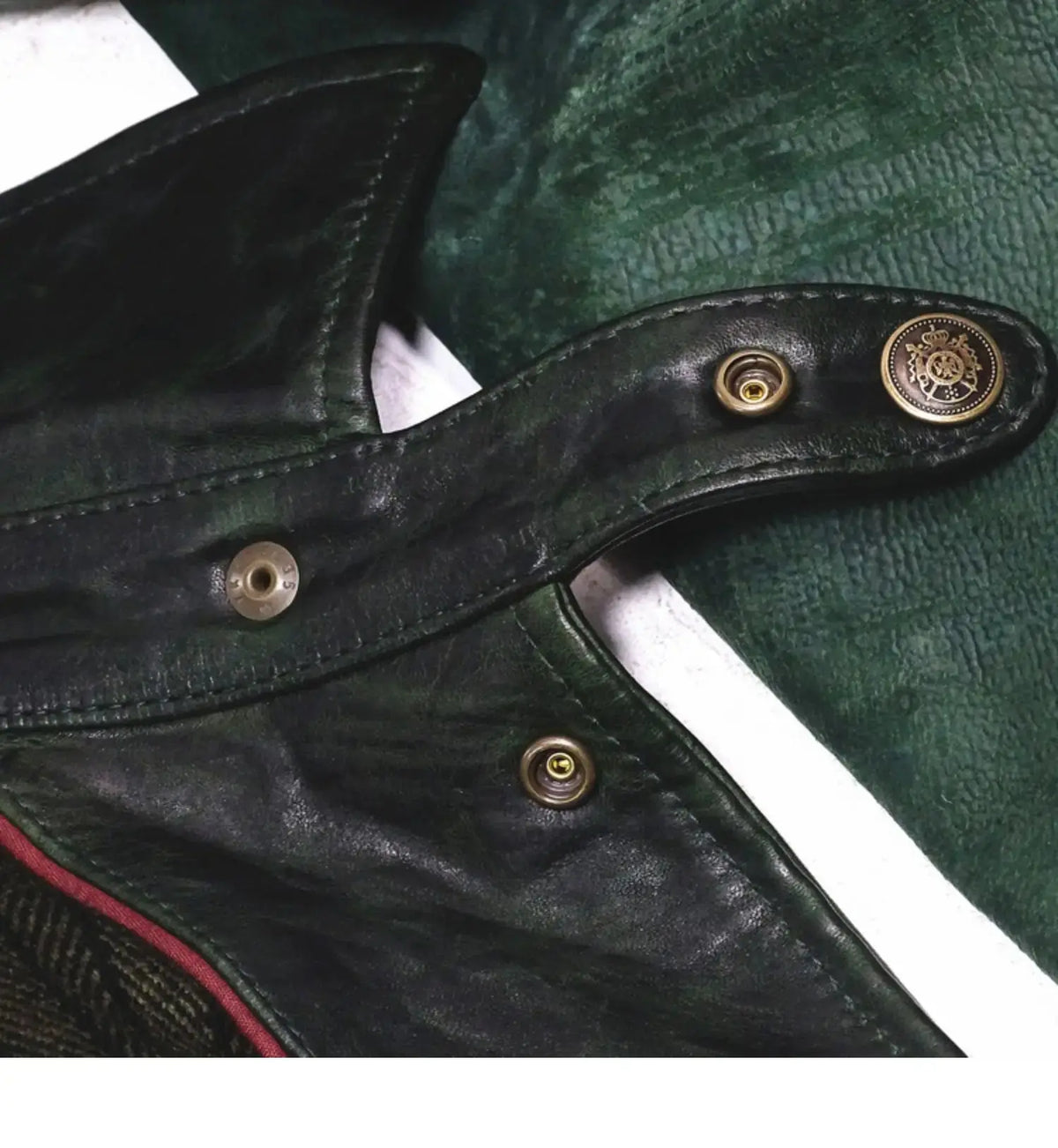 Tailor Brando Full Grain Vegetable Tanned Batik Horsehide Classic Brakeman Men's Vintage Genuine Leather Jacket Tailor Brando