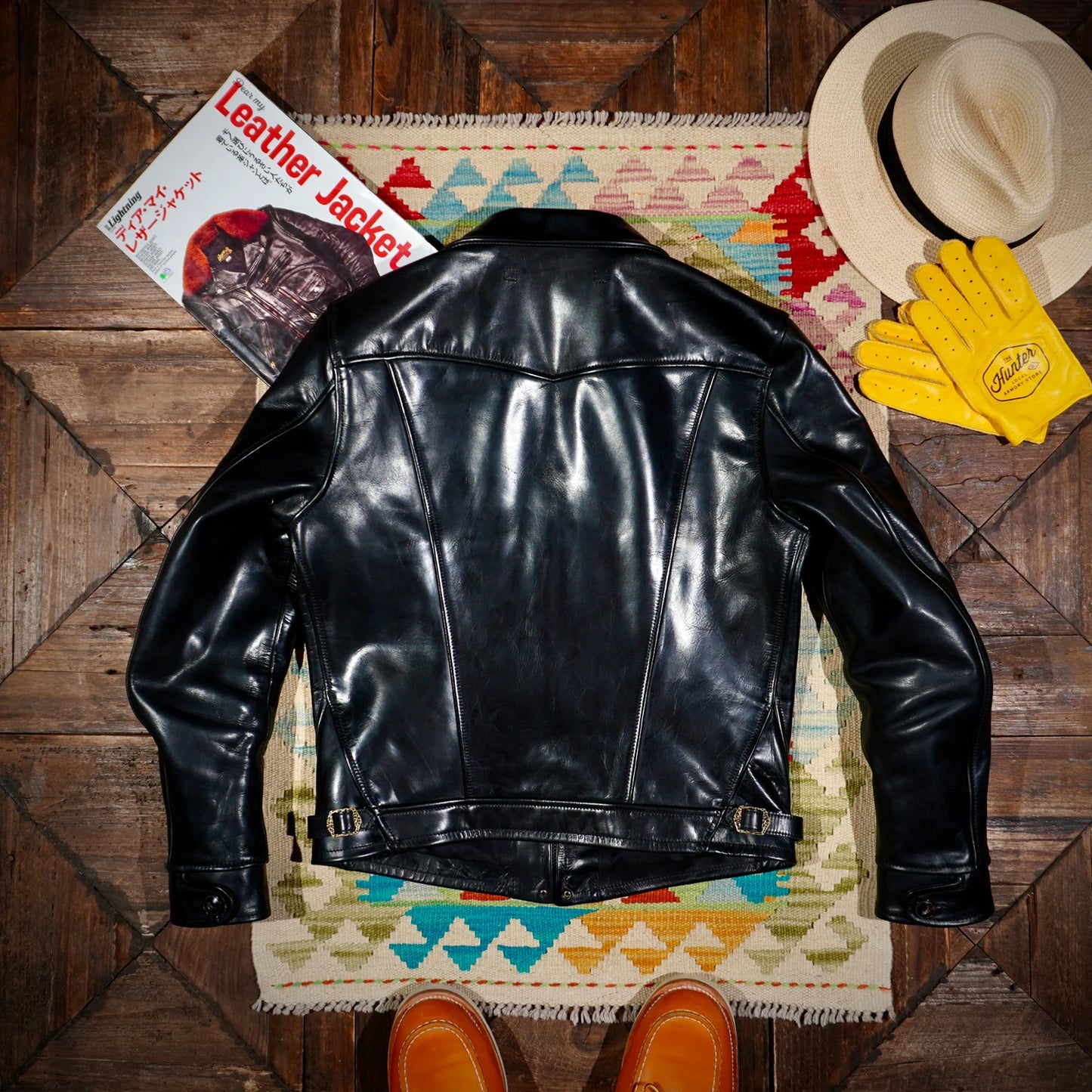 Tailor Brando1.5mm Full Grain Batik Horsehide Mendoza Classic Short Men's Slim Genuine Leather Jacket