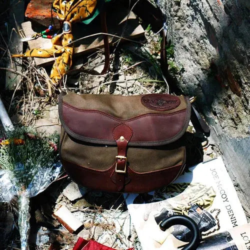 Tailor Brando American Retro FR 565 566 Oil Wax Canvas Shoulder Bag Size 27*21*7cm Leather Shoulder Strap Saddle Bag Tailor Brando