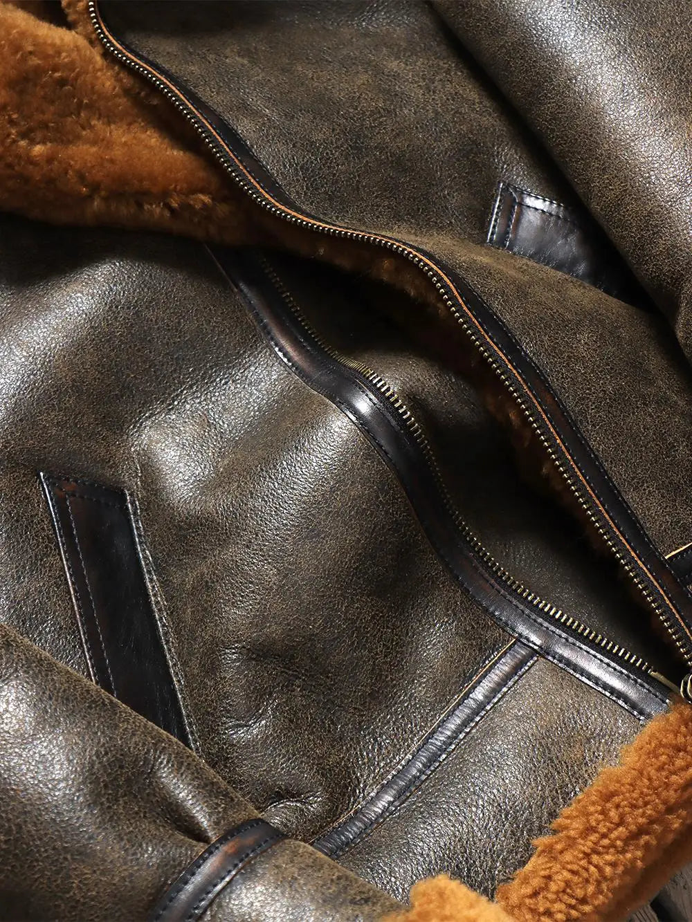 Tailor Brando Original Merino Shearling Classic B3 Bomber Jacket Genuine Fur Winter Warm Leather Jacket