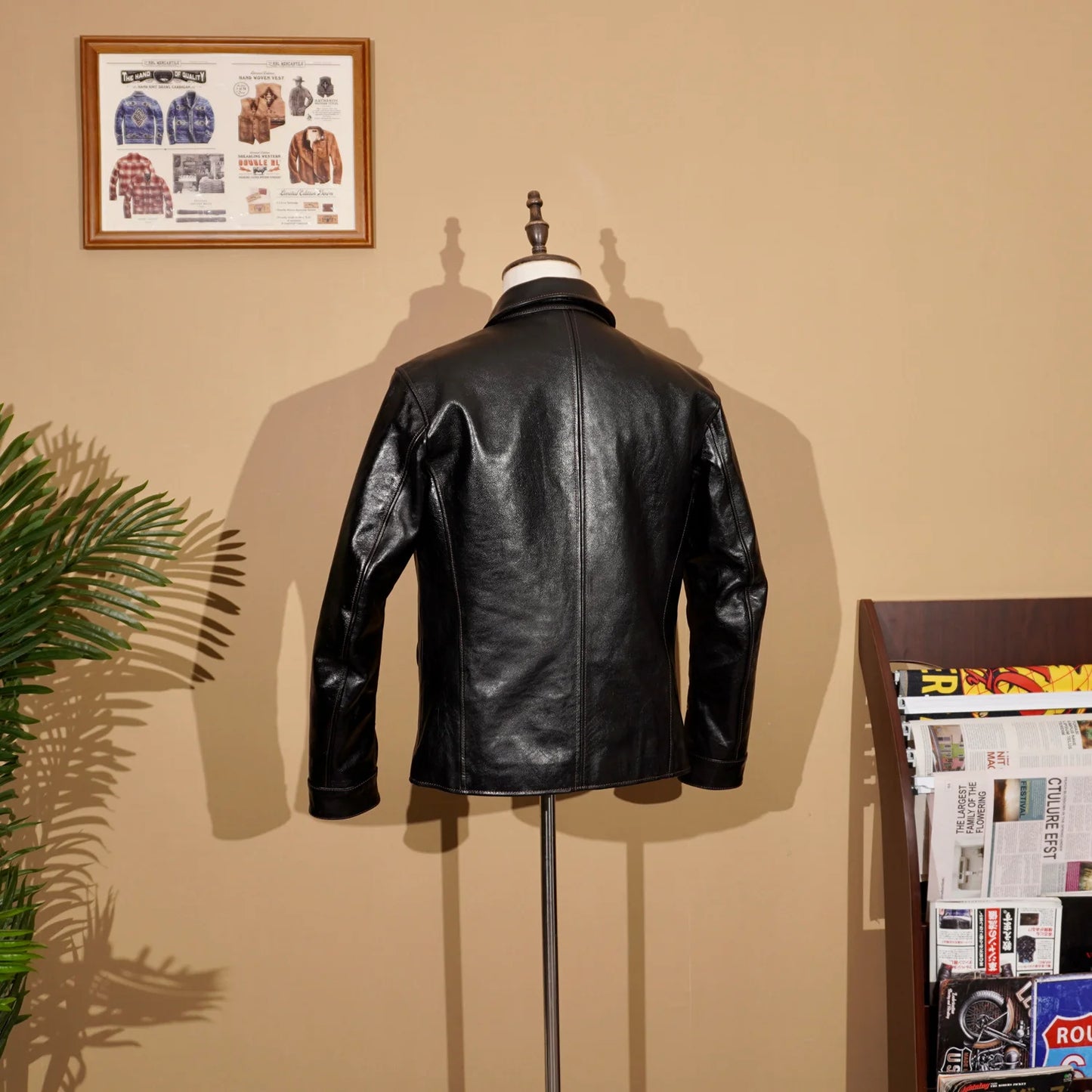 Classic Sturdy Retro Railway Tooling Brakeman Horseskin Leather Men's Jacket American Retro Aramco Click