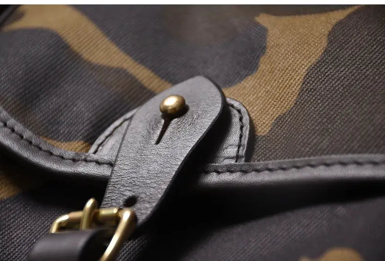 Tailor Brando Waxed Canvas Shoulder Crossbody Bag Size 38*28*10cm Business Camouflage Trend Retro Water-repellent Briefcase Tailor Brando