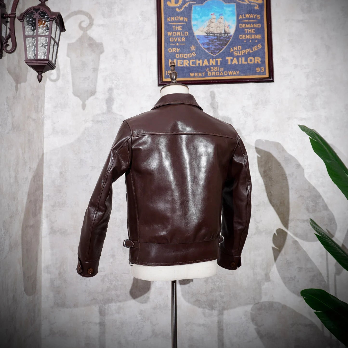 Classic Replica Aero Leather Golf Vegetable Tanned Horseshoe Leather Men's Short Jacket Motorcycle Head Leather