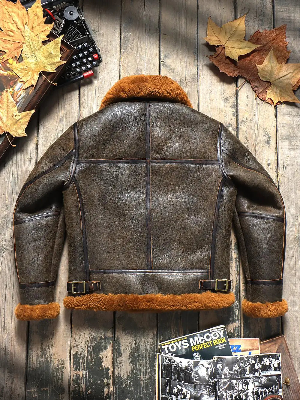 Tailor Brando Original Merino Shearling Classic B3 Bomber Jacket Genuine Fur Winter Warm Leather Jacket