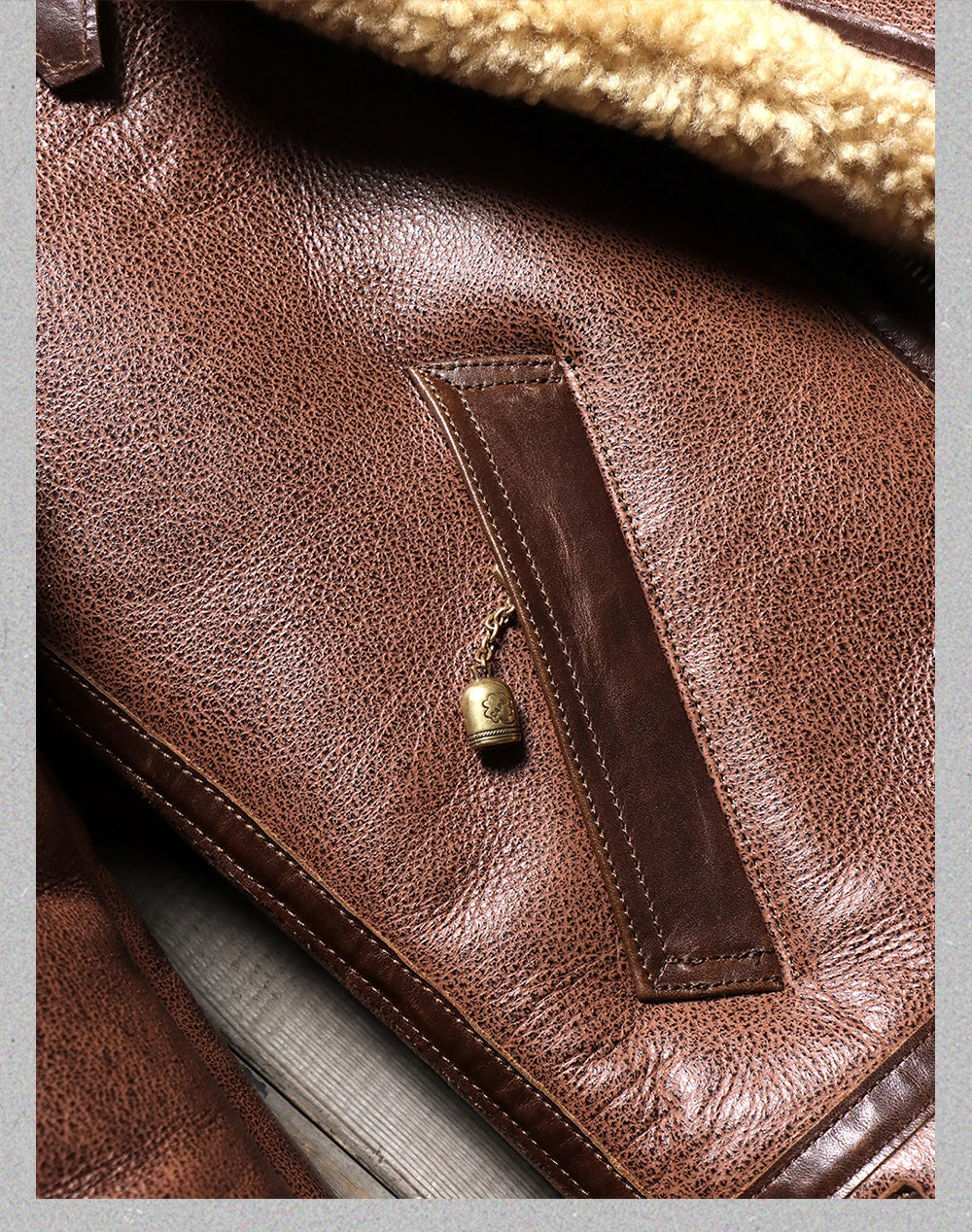 Tailor Brando Original Australian Sheep Shearling B3 Bomber Jacket Men's Genuine Leather Winter Warm Wool Jacket