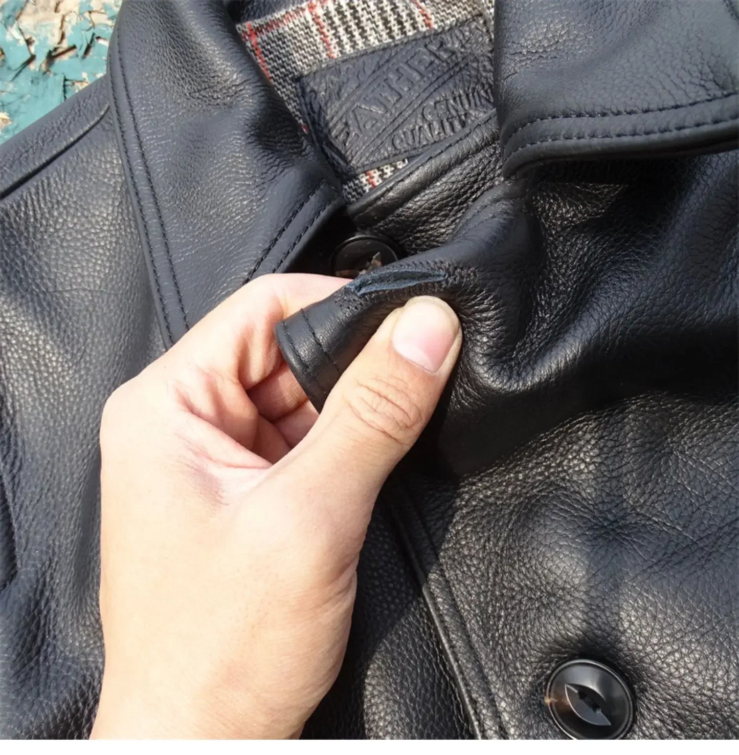 Heavy 1.7mm Full-grain Imported Old Cowhide Leather Leather Coat Long Trench Coat for Male Dispatcher.