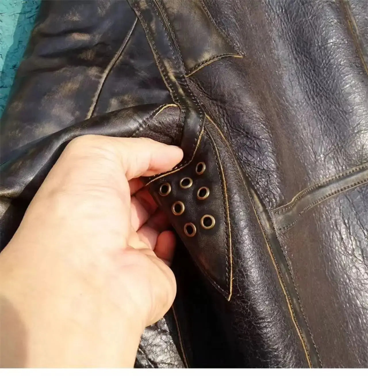 Tailor Brando Turkey Original Sheep Shearling & Vegetable Tanned Tea Core Cowhide Men's Classic Bomber Warm Genuine Fur Jacket Tailor Brando