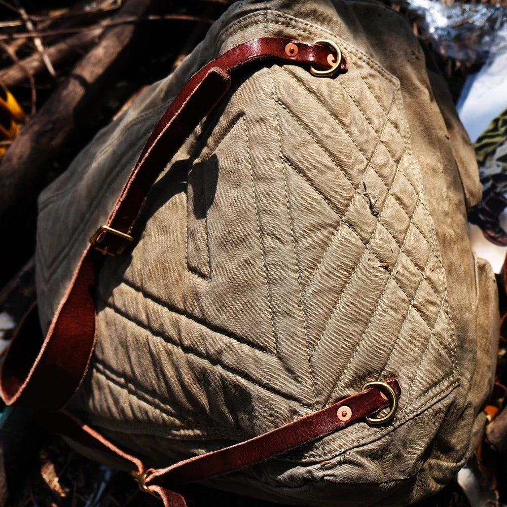 Tailor Brando Y-6 Washed High Density Canvas Pure Copper Rivet Reinforcement Size 35*45*15cm Paratrooper Bag Unisex Backpack