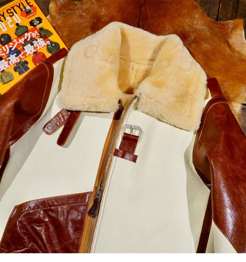 Tailor Brando Classic Barton Model Horse Skin Sleeve B3 Sheepskin Fur One Coat Fur Winter Coldproof Warmth Men and Women Can Be