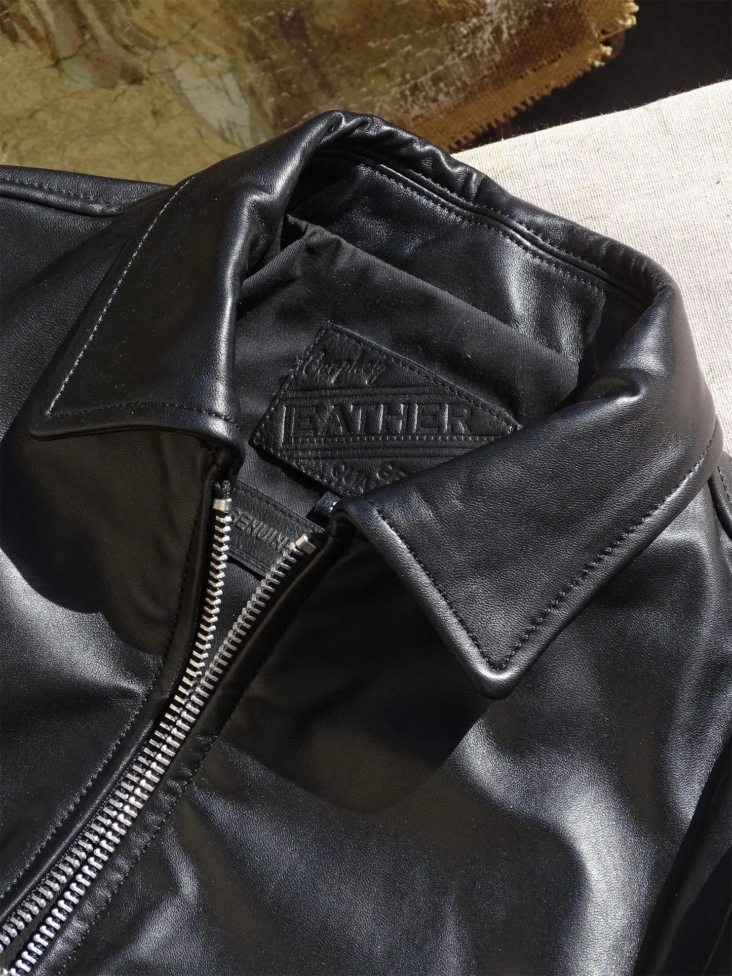 Tailor Brando Washed Heavyweight Goatskin American Vintage Mulholland Drive Men's Classic Genuine Leather Biker Jacket