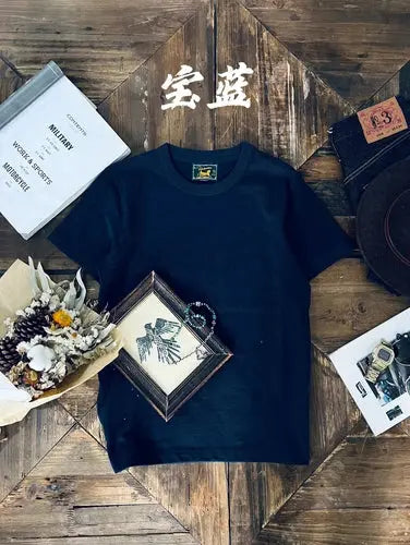 Tailor Brando American Vintage Heavyweight 300g Cotton Brushed Three Book Knit Roll Neck Short Sleeve T-shirt for Men and Women Tailor Brando