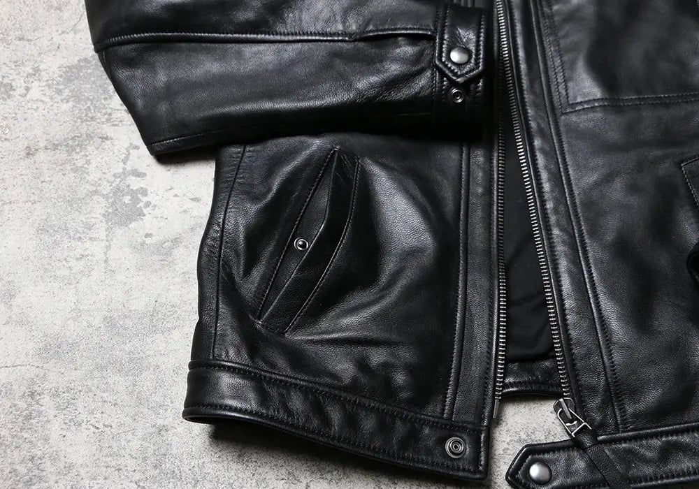 Tailor Brando Washed Goatskin Brad Pitt Same Lapel Men's Vintage Classic Leather Jacket Tailor Brando