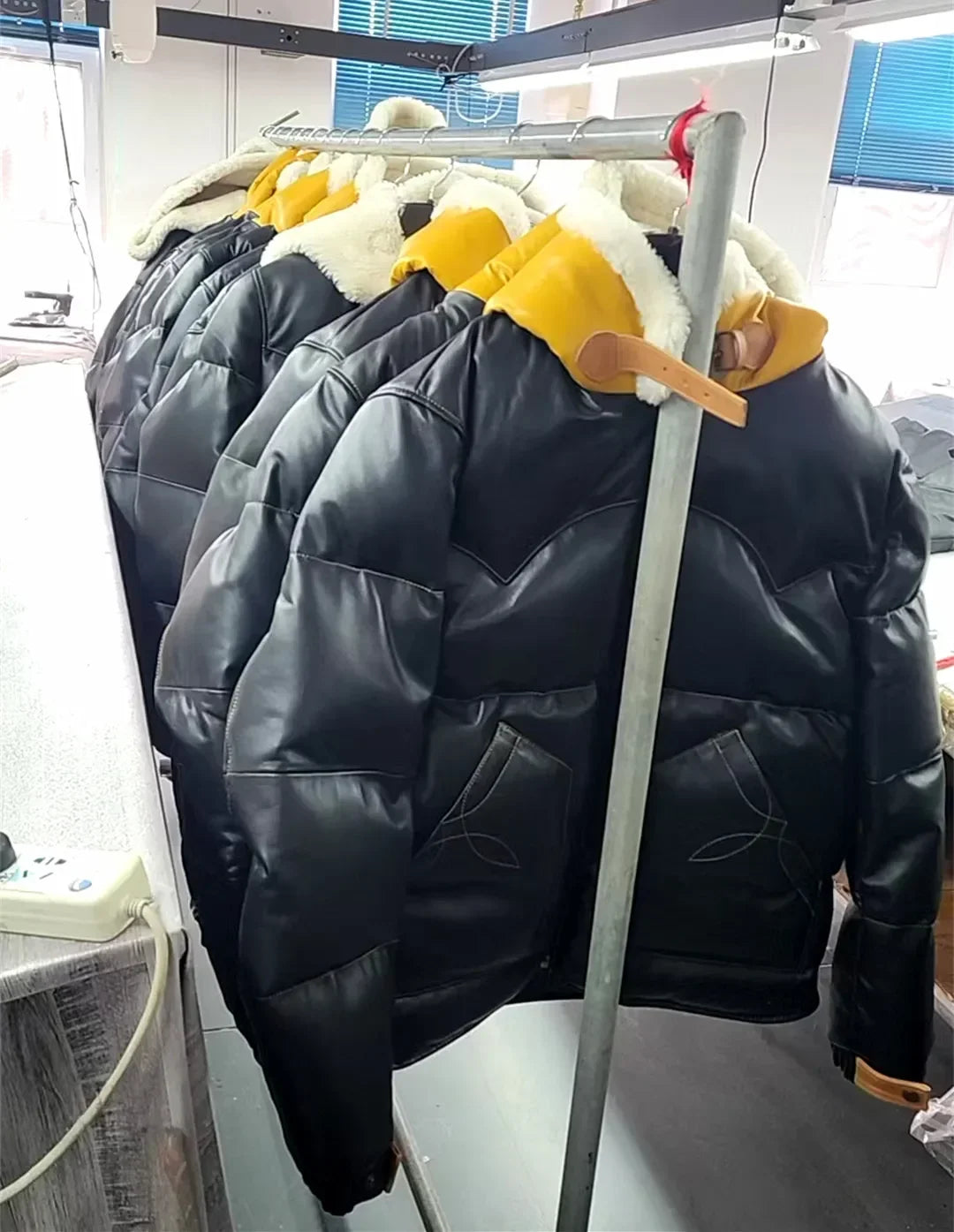 Tailor Brando Original Sheep Shearling & Vegetable Tanned Sheepskin Hooded Down Jacket Winter Warm Genuine Leather Jacket