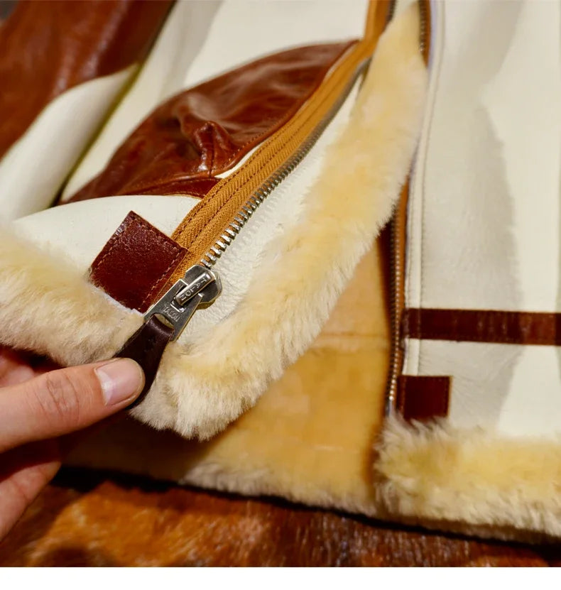 Tailor Brando Classic Barton Model Horse Skin Sleeve B3 Sheepskin Fur One Coat Fur Winter Coldproof Warmth Men and Women Can Be