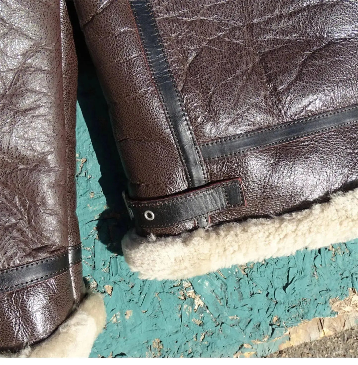 Tailor Brando Australian Natural Sheep Shearling Classic B3 Winter Warm Men's Genuine Leather Bomber Jacket Tailor Brando
