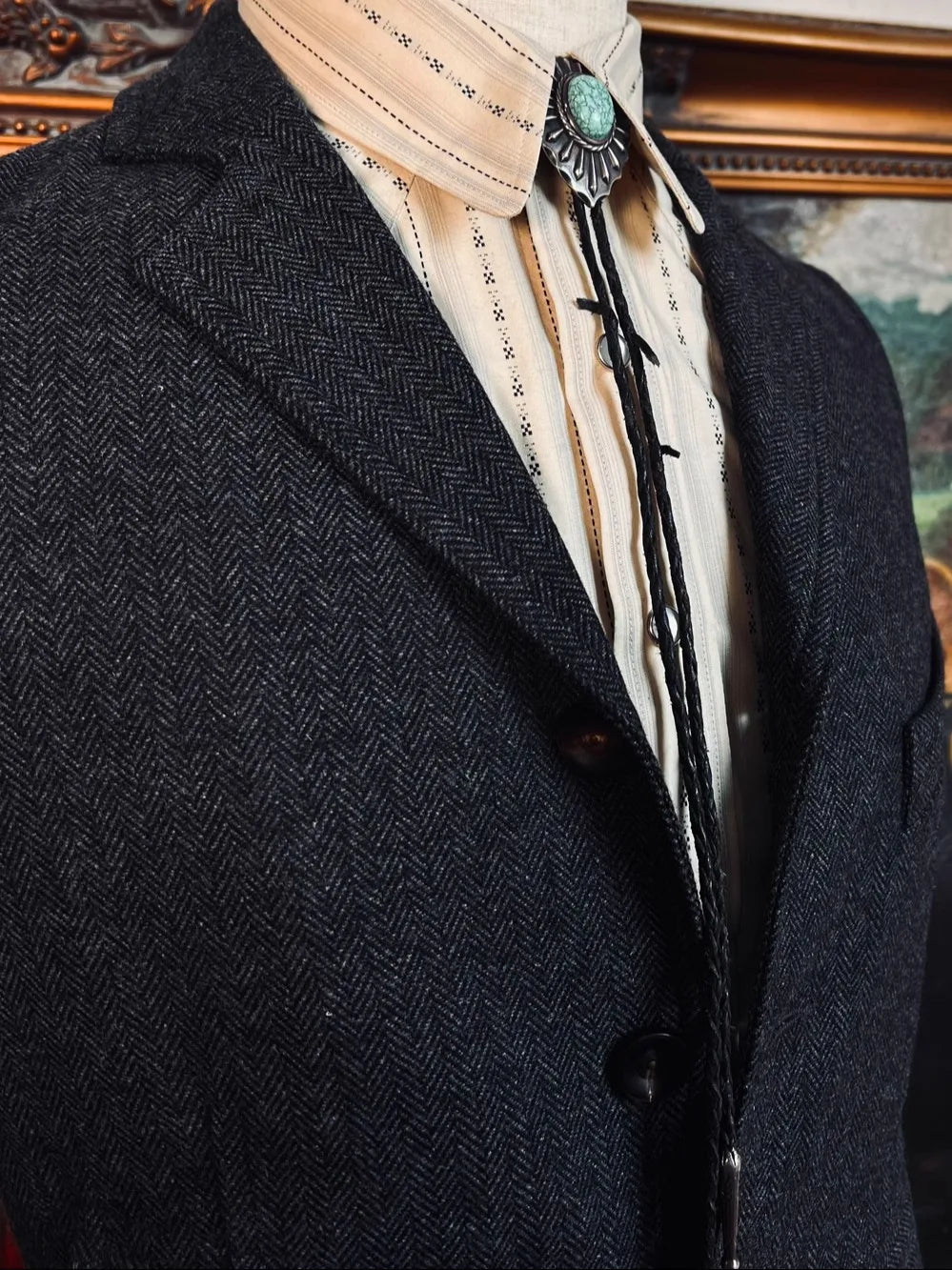 Tailor Brando Classic Herringbone Tweed Vest American Vintage Western Style Men's Slim Fit Vest