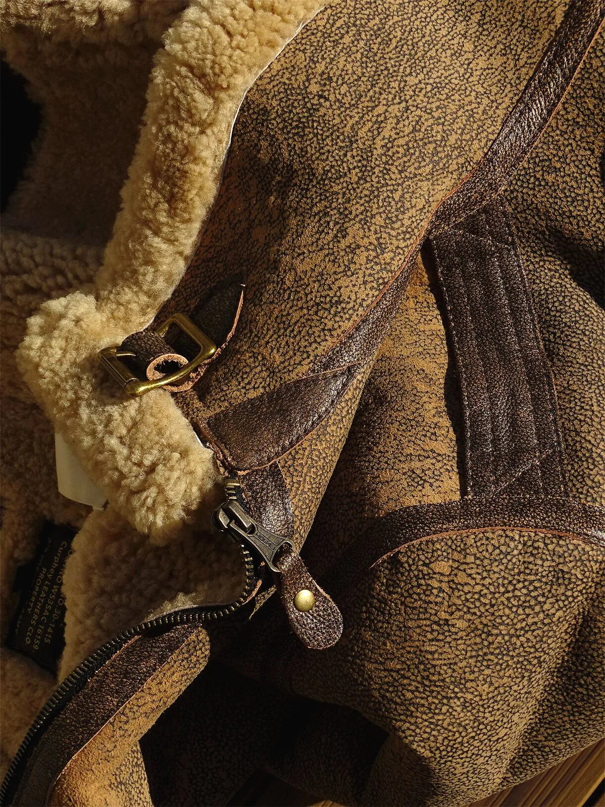 Tailor Brando Heavy Duty Aged Cashmere Classic A2 Pilot Jacket Men's Genuine Fur Warm Jacket