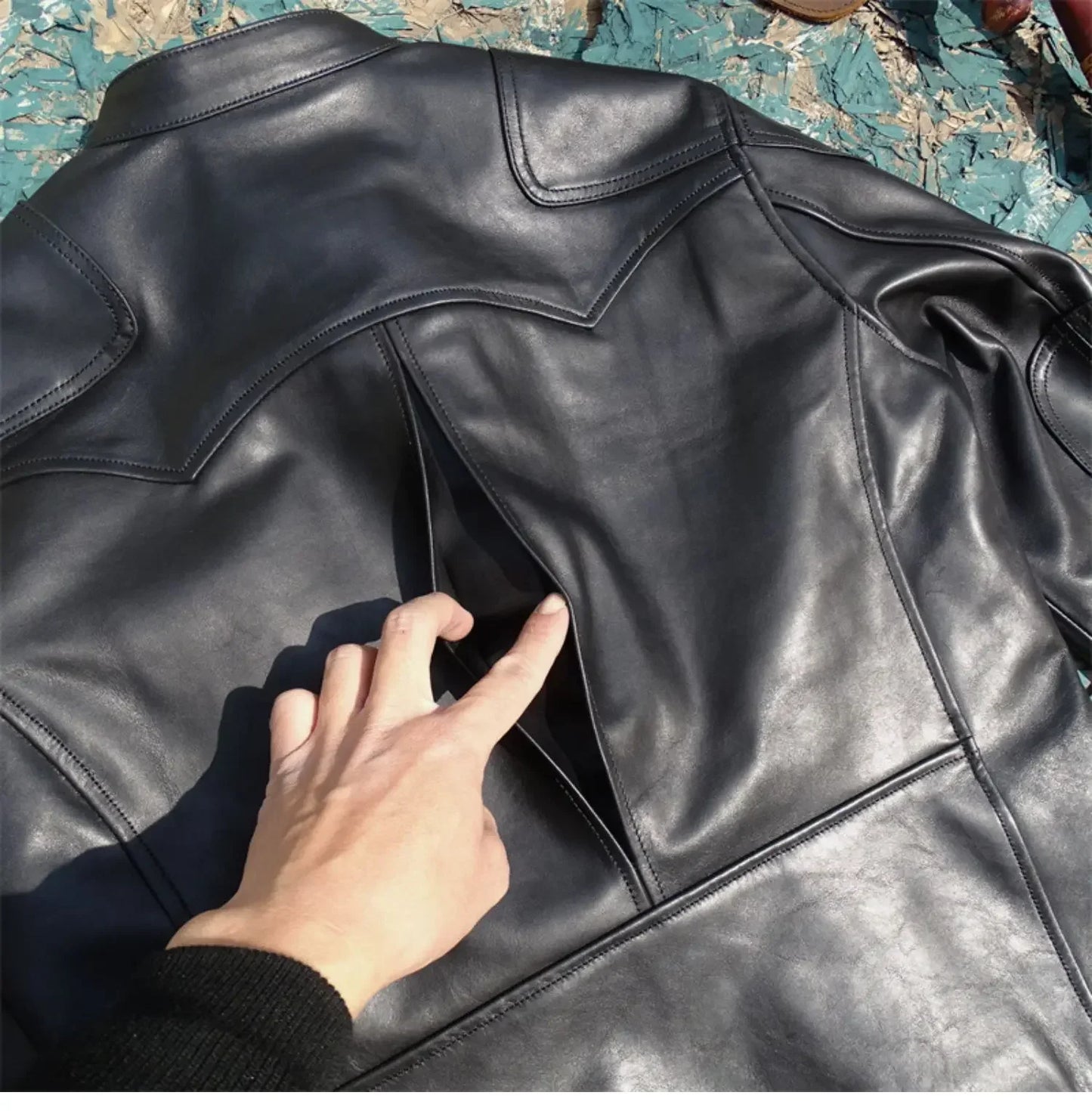 Imported Top Layer Cowhide Leather Jacket, Men's Venomous Stand Up Collar, Slim Fit Short Cowhide Upgraded Version