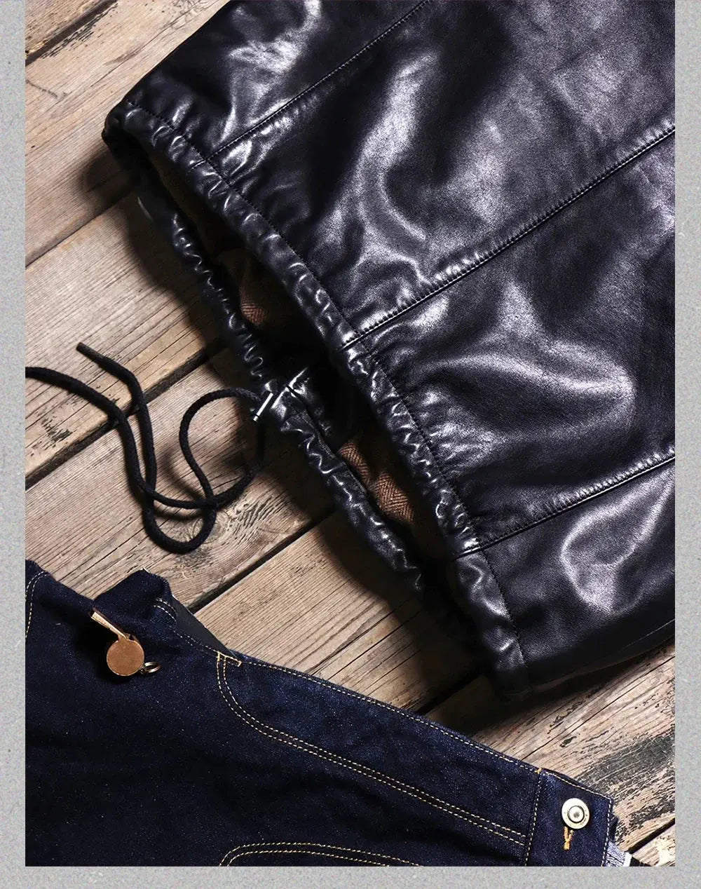 Tailor Brando Italian Full Grain Vegetable Tanned Cowhide Men's Loose Fit Coaches Jacket Vintage Genuine Leather Jacket Tailor Brando
