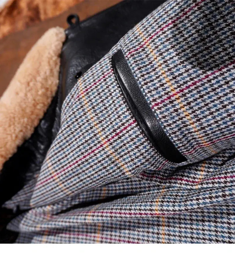 Tailor Brando Water Dyed Cowhide Classic Rancher Men's Removable Belt Trench Coat 740 Double Breasted Real Wool Collar Coat Tailor Brando