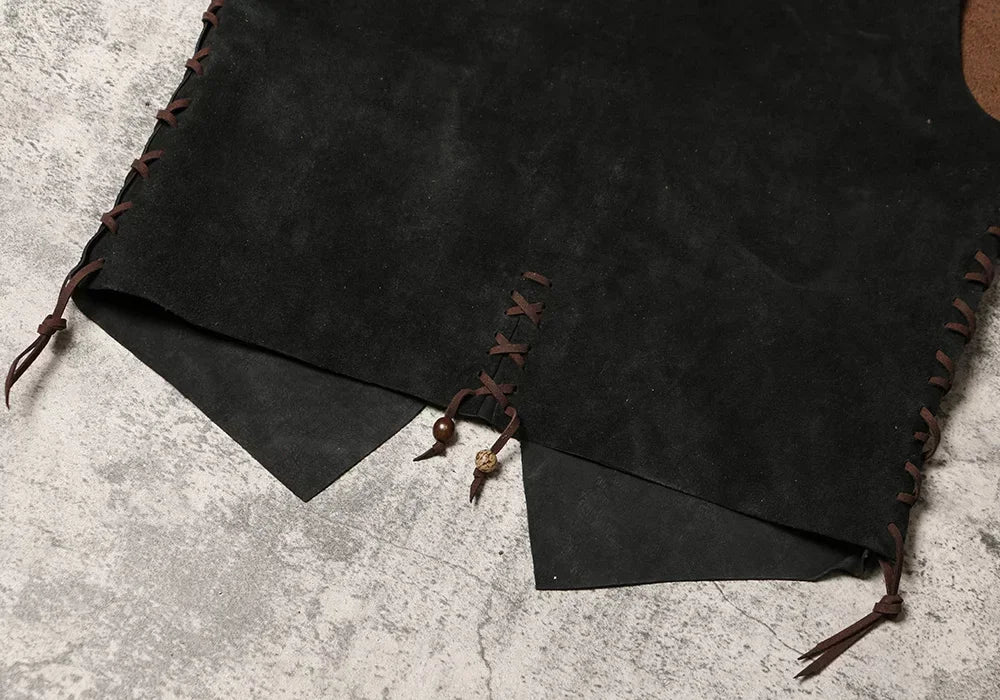 Tailor BrandoWanderer ~ Western Riding Leather Vest Retro Two-sided Leather Vest RL Handmade Collarless Leather Vest