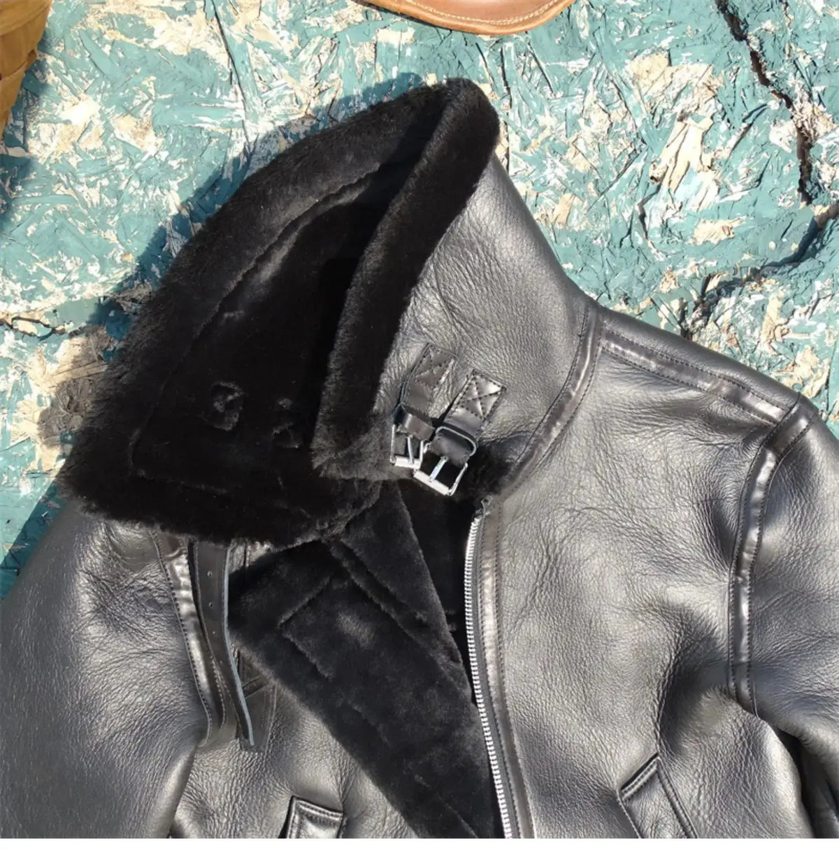 Tailor Brando Original Sheep Shearling Jacket Men's B6 Pilot Jacket Vintage Classic Short Genuine Leather Warm Fur Jacket Tailor Brando
