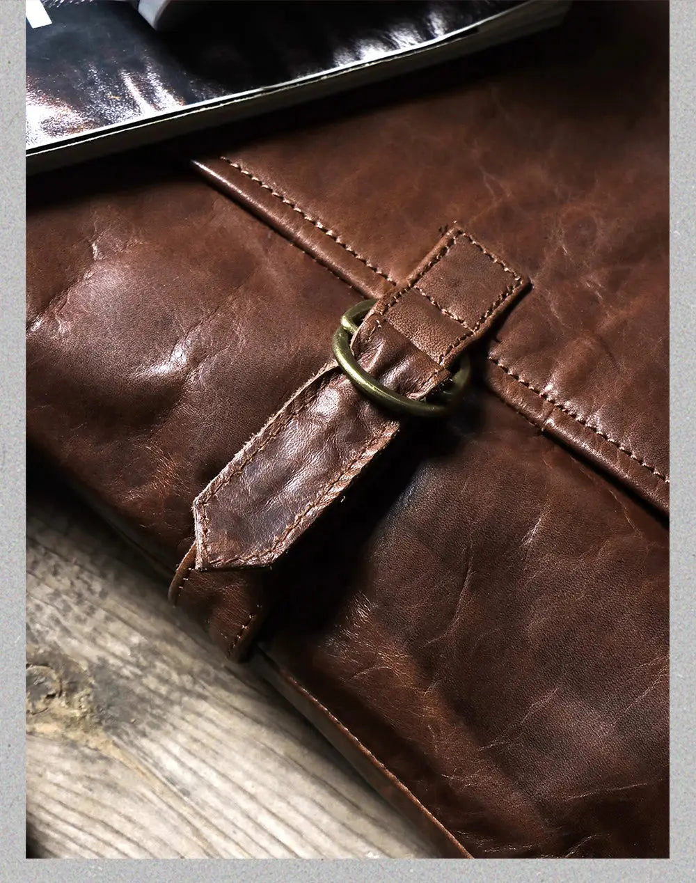Tailor Brando American Vintage 1.4mm Vegetable Tanned Horsehide Men's Lapel Short Genuine Leather Jacket Tailor Brando