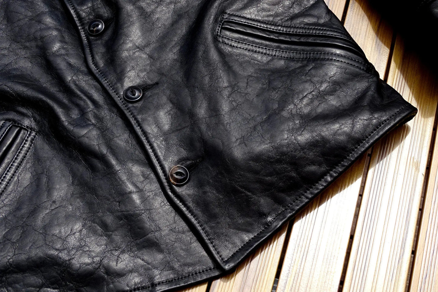 Tailor Brando Washed Waxed Vegetable Tanned Leather Classic Quarter Men's Genuine Leather Jacket Tailor Brando