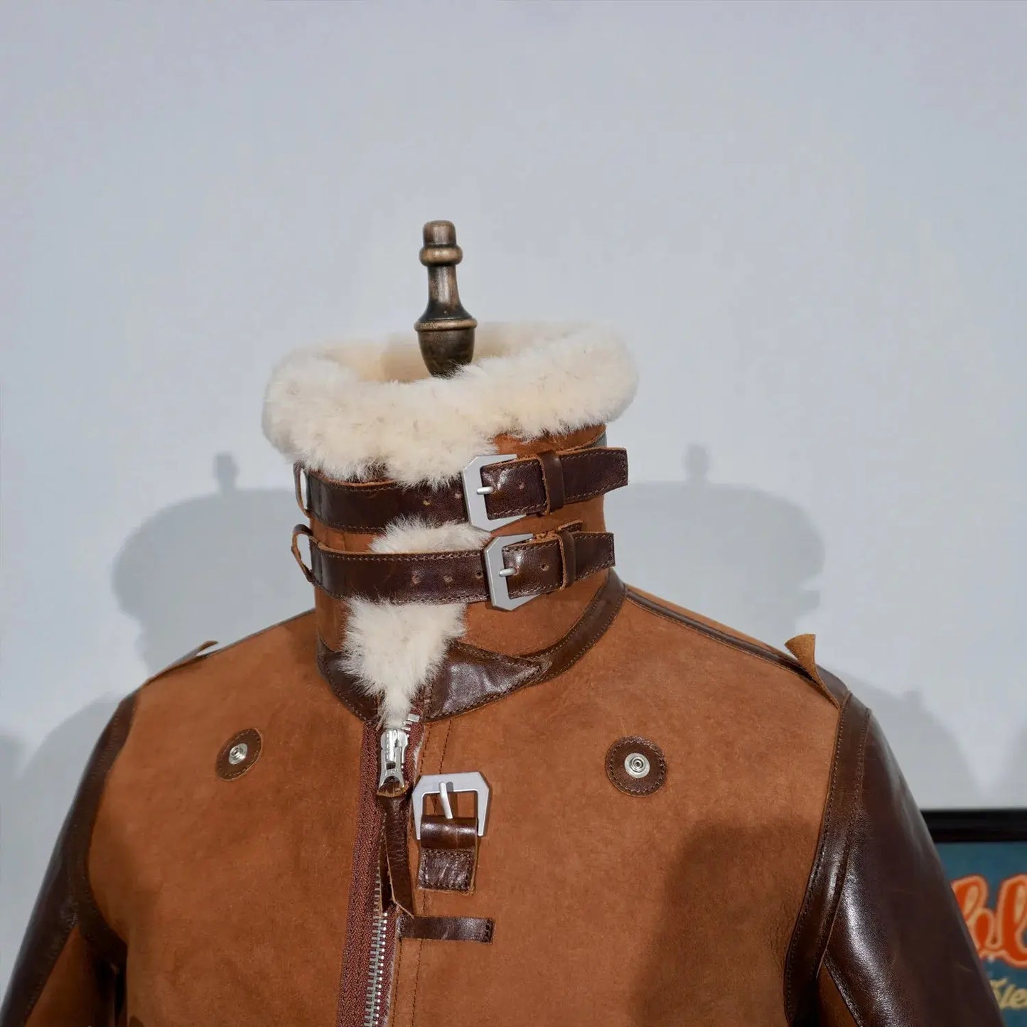 Tailor Brando New Zealand Sheep Shearling Classic Patton Style B3 Winter Warm Men's Genuine Fur Jacket Tailor Brando