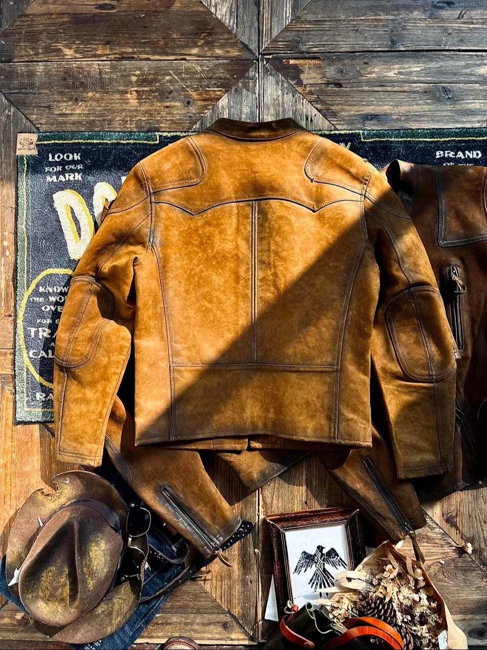 Tailor Brando Special Benefits! Tea Core Horsehide Venom Biker Jacket Men's Stand Collar Slim Classic Leather Jacket