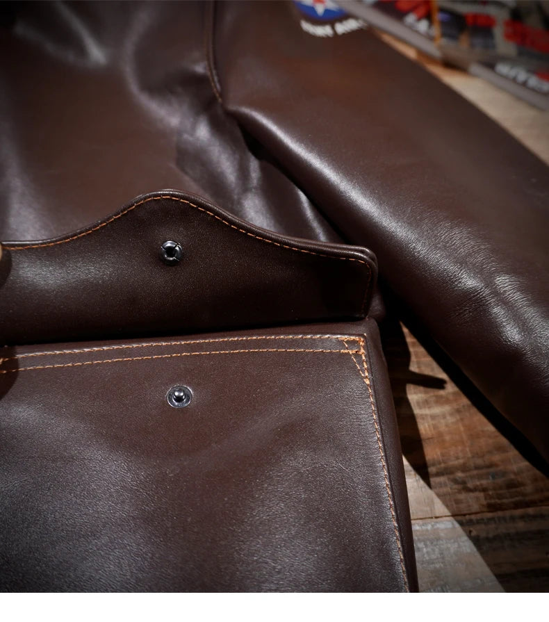 Reproduction of RealMcCoy's S27622 Contract No. A2 Flight Suit Jacket Tea Core Horse Leather Coat American Retro