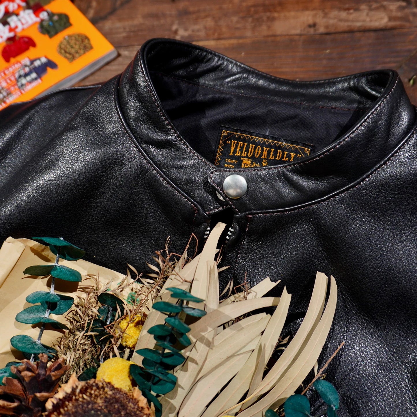 Tailor Brando Classic Replica BUCO J100 Italian Cowhide Leather Jacket Stand Collar American Retro Biker Genuine Leather Jacket