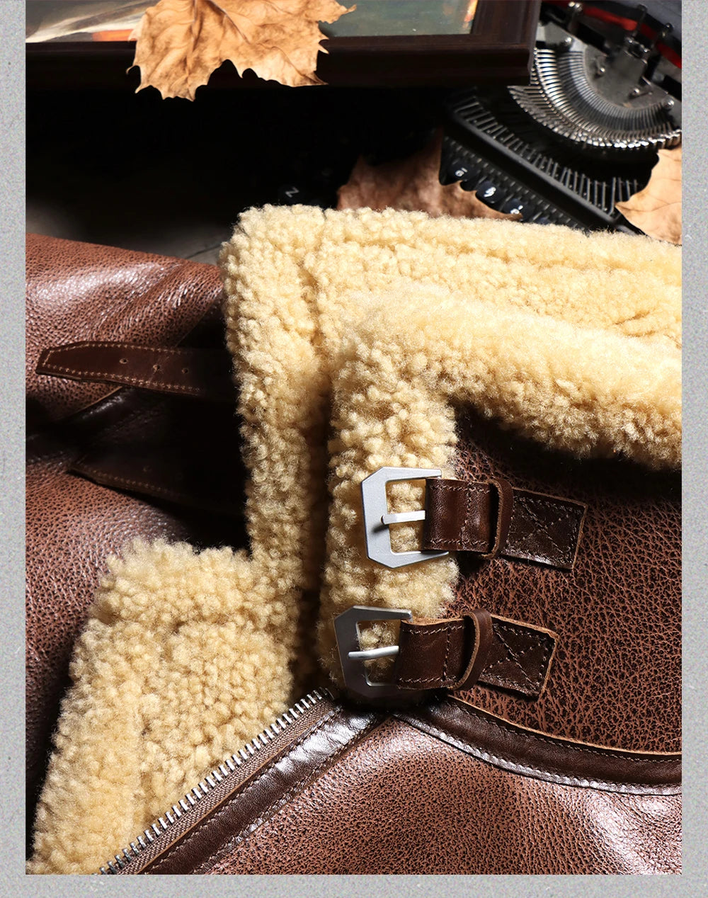 Tailor Brando Original Australian Sheep Shearling B3 Bomber Jacket Men's Genuine Leather Winter Warm Wool Jacket
