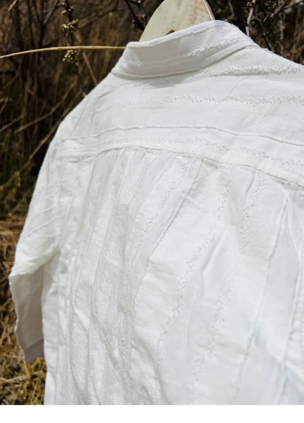 Tailor Brando French Vintage Cotton Fabric Jacquard Slack Cotton Long Sleeve Shirt Tailor Brando