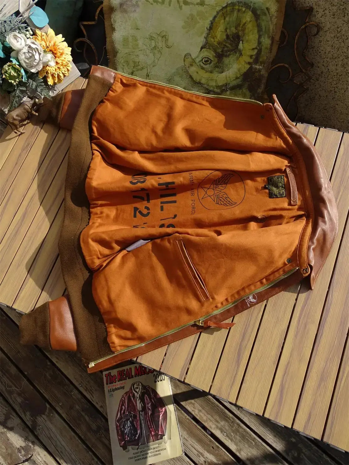 Tailor Brando Full Grain Oiled Cowhide A2 Classic Pilot Jacket Men's Vintage Genuine Leather Jacket Tailor Brando