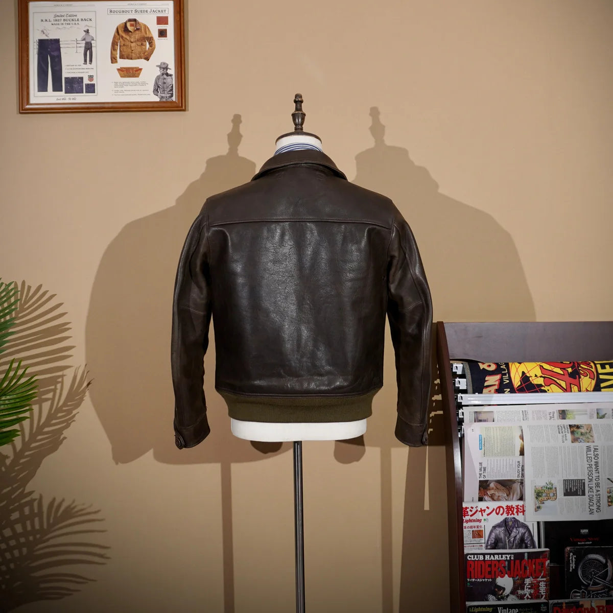 Full Grain Batik Cowhide Leather Jacket A1 Classic Jacket Flight Suit American Retro Click Style Men