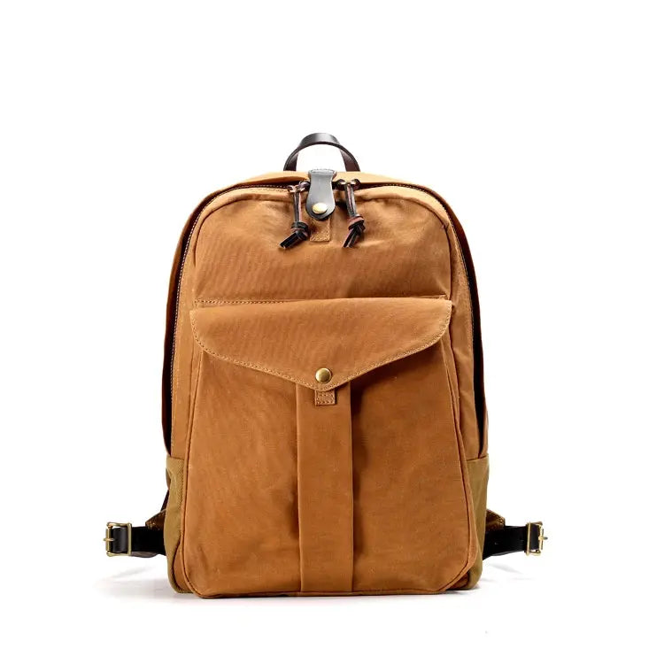 Tailor Brando 70307 American Retro Waterproof 15OZ Heavy Oil Wax Canvas 24*47*12cm Backpack Unisex Computer Travel School Bag Tailor Brando